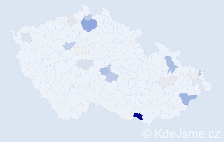 Příjmení: 'Závrská', počet výskytů 35 v celé ČR