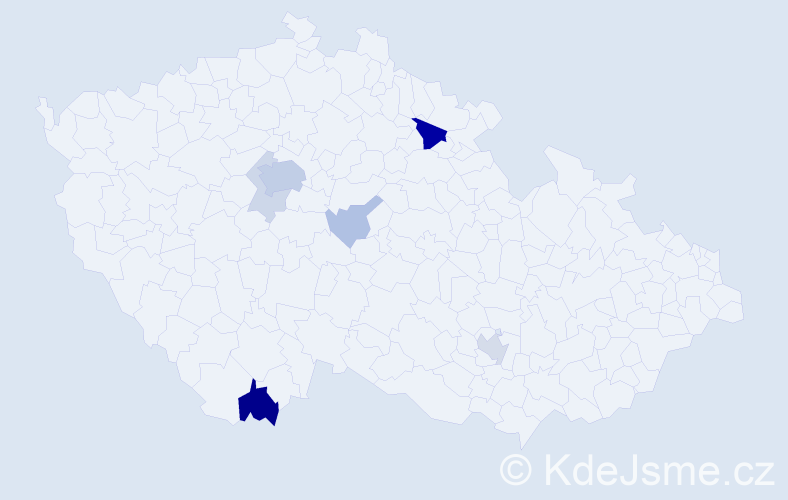 Příjmení: 'Kopcha', počet výskytů 21 v celé ČR