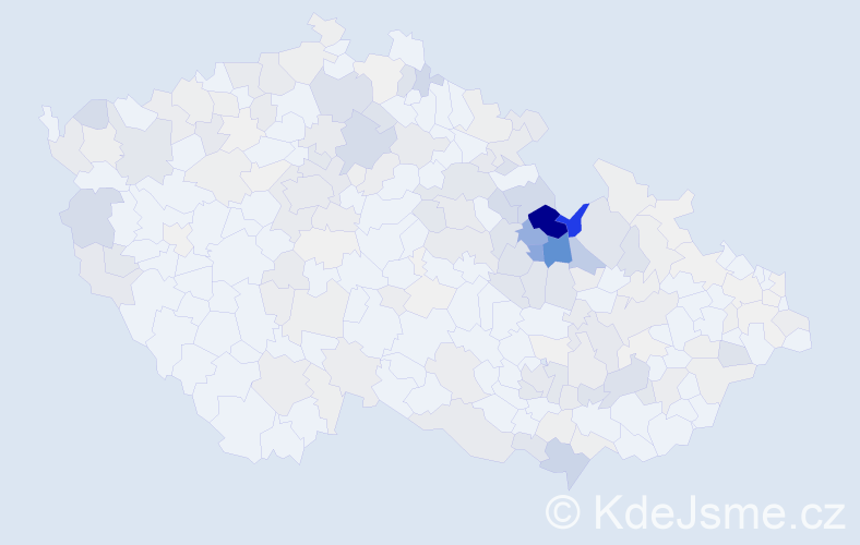 Příjmení: 'Doleček', počet výskytů 772 v celé ČR