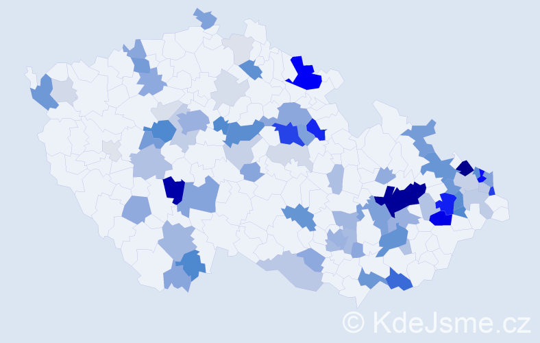 Příjmení: 'Horná', počet výskytů 270 v celé ČR