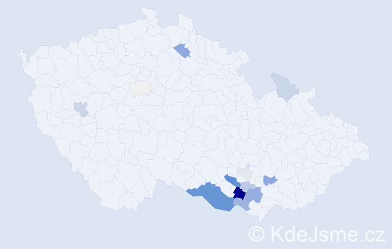Příjmení: 'Russwurm', počet výskytů 30 v celé ČR
