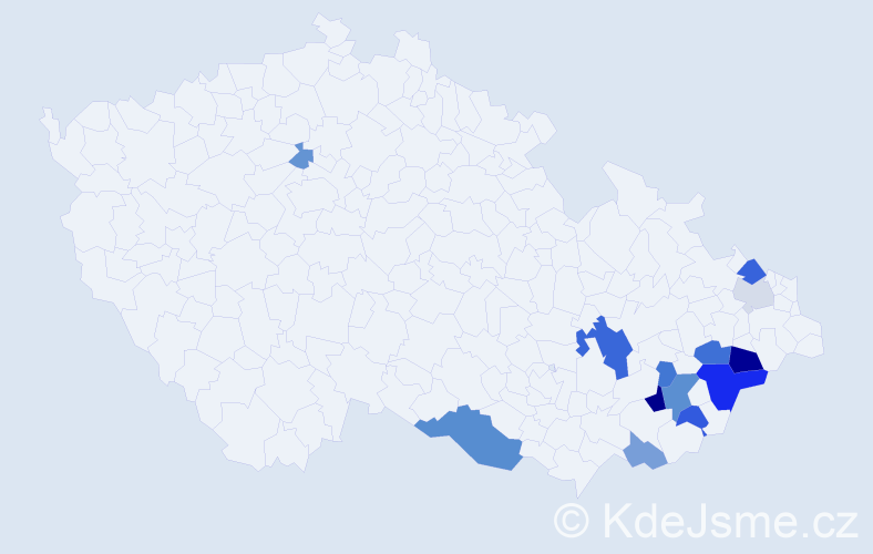 Příjmení: 'Perdochová', počet výskytů 29 v celé ČR