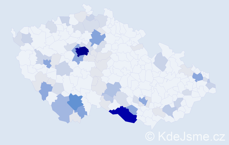 Příjmení: 'Pelech', počet výskytů 248 v celé ČR