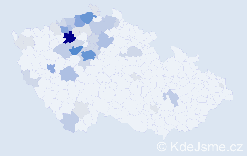 Příjmení: 'Aulický', počet výskytů 145 v celé ČR