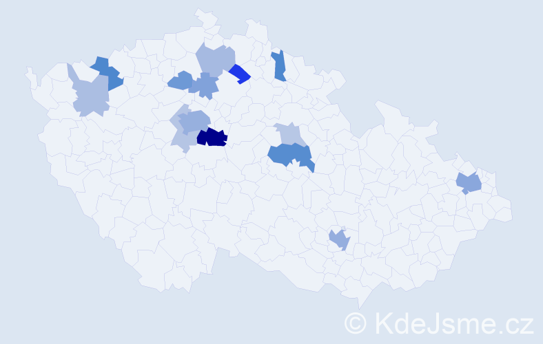 Příjmení: 'Kvisová', počet výskytů 37 v celé ČR