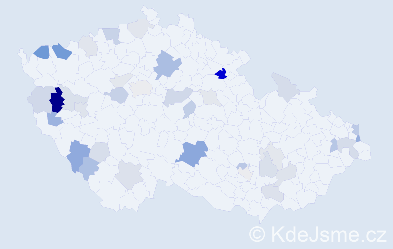 Příjmení: 'Kriška', počet výskytů 74 v celé ČR