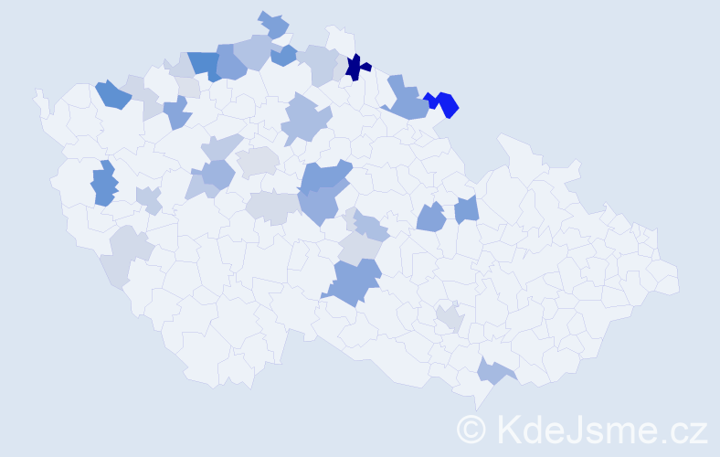 Příjmení: 'Plešingerová', počet výskytů 114 v celé ČR
