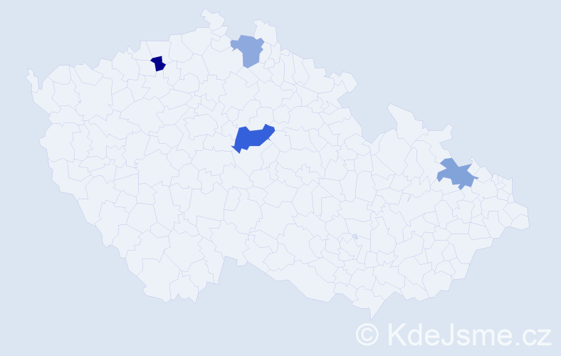 Příjmení: 'Simčáková', počet výskytů 5 v celé ČR