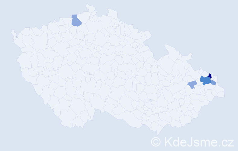 Příjmení: 'Lekki', počet výskytů 14 v celé ČR