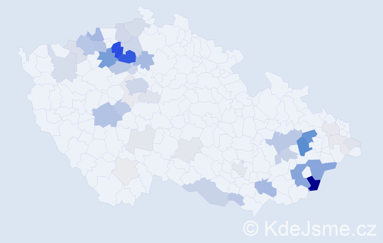 Příjmení: 'Krahulík', počet výskytů 146 v celé ČR