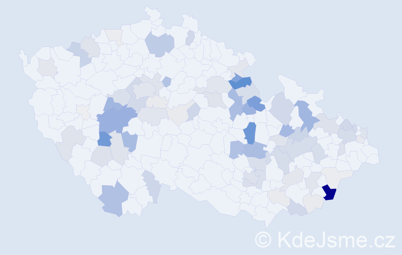 Příjmení: 'Krahulec', počet výskytů 299 v celé ČR