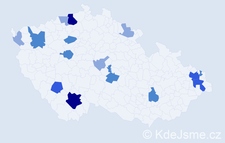 Příjmení: 'Szendrei', počet výskytů 35 v celé ČR