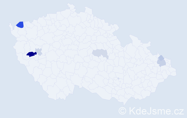 Příjmení: 'Procáková', počet výskytů 15 v celé ČR