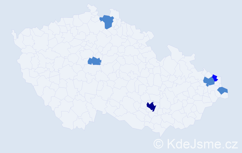 Příjmení: 'Kasprzak', počet výskytů 11 v celé ČR