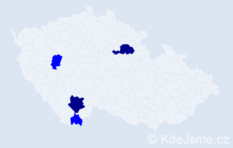Příjmení: 'Máčeová', počet výskytů 6 v celé ČR