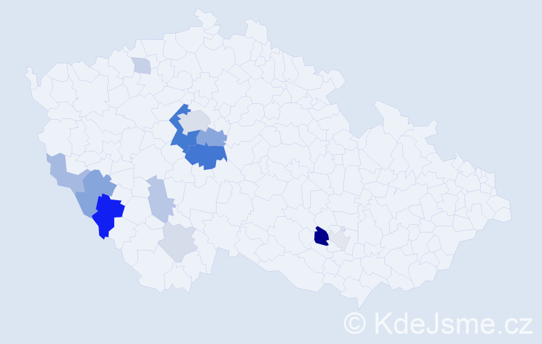 Příjmení: 'Babánková', počet výskytů 34 v celé ČR