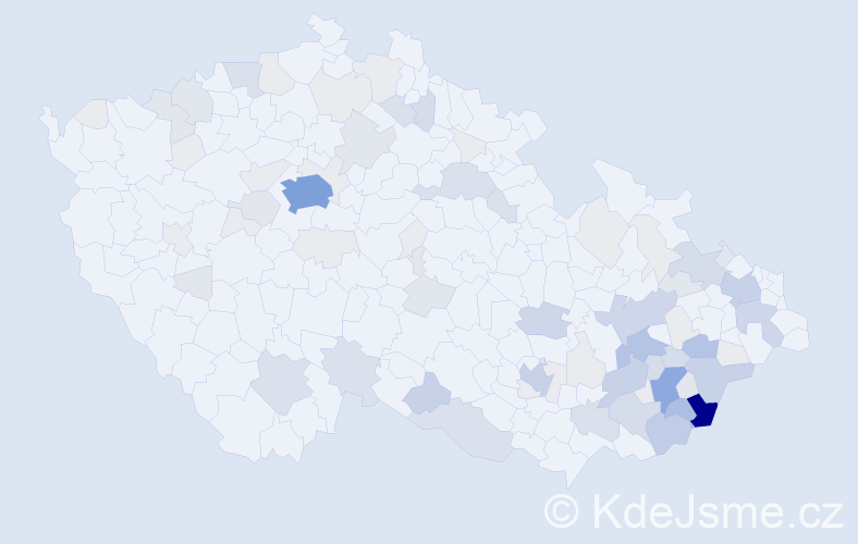 Příjmení: 'Bařinka', počet výskytů 268 v celé ČR
