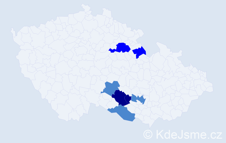 Příjmení: 'Křoustková', počet výskytů 14 v celé ČR