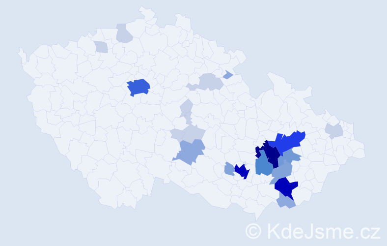 Příjmení: 'Zápařková', počet výskytů 78 v celé ČR