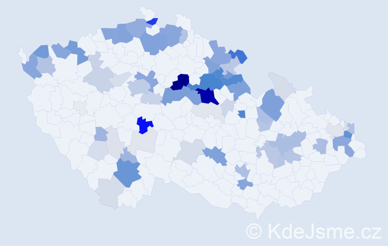 Příjmení: 'Dašková', počet výskytů 349 v celé ČR