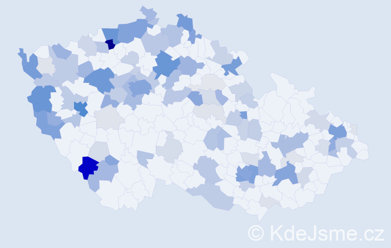 Příjmení: 'Vo', počet výskytů 341 v celé ČR