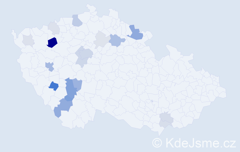 Příjmení: 'Kroh', počet výskytů 52 v celé ČR