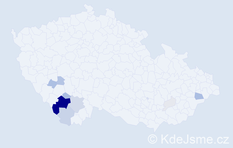 Příjmení: 'Šmajcl', počet výskytů 33 v celé ČR