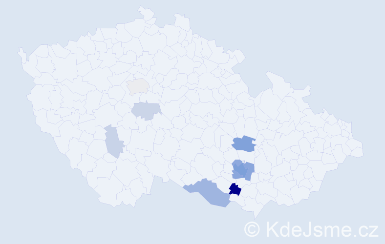 Příjmení: 'Kukleta', počet výskytů 32 v celé ČR