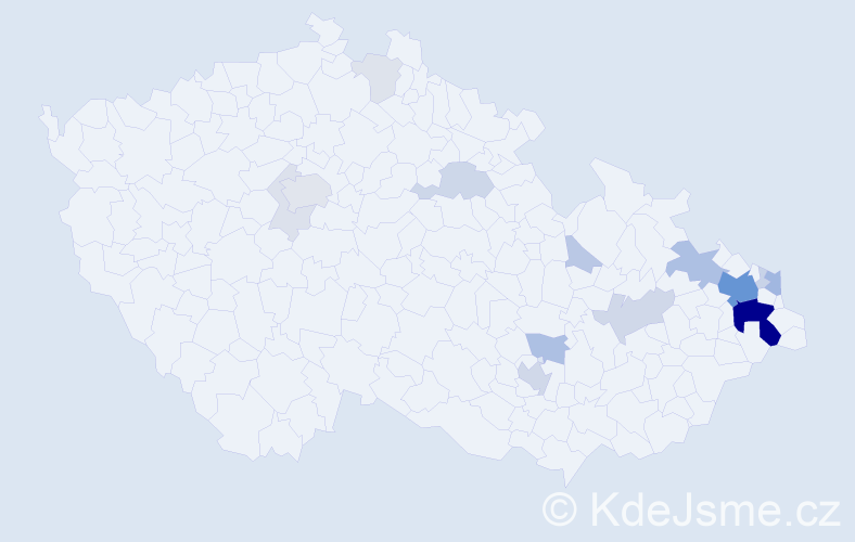Příjmení: 'Golka', počet výskytů 69 v celé ČR