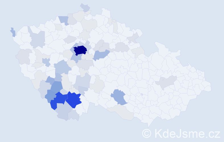 Příjmení: 'Podlešák', počet výskytů 254 v celé ČR