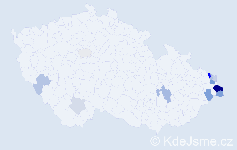 Příjmení: 'Viochna', počet výskytů 27 v celé ČR