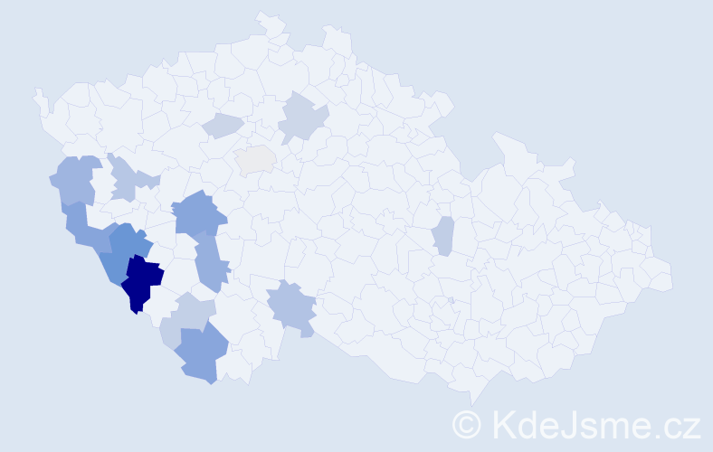 Příjmení: 'Haidinger', počet výskytů 42 v celé ČR