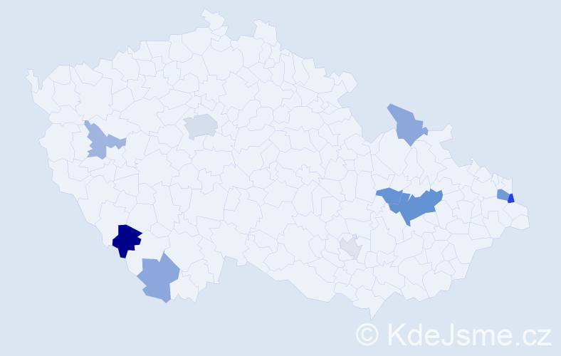 Příjmení: 'Prochaska', počet výskytů 21 v celé ČR