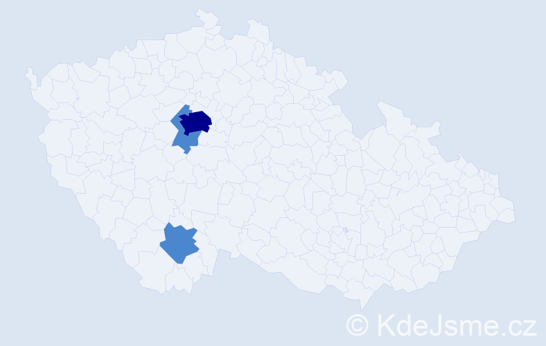 Příjmení: 'Gibián', počet výskytů 5 v celé ČR