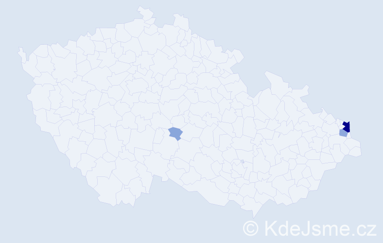 Příjmení: 'Ćmoková', počet výskytů 12 v celé ČR