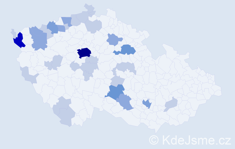 Příjmení: 'Tran Thanh', počet výskytů 67 v celé ČR