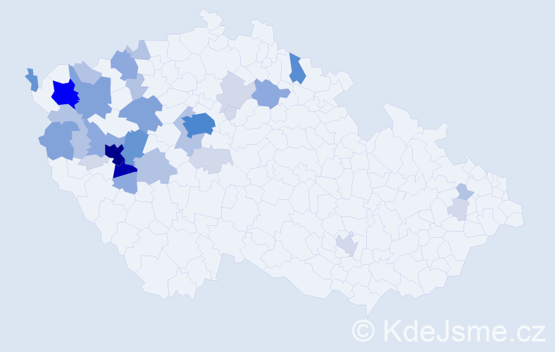 Příjmení: 'Šneberk', počet výskytů 117 v celé ČR