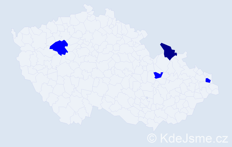 Příjmení: 'Čičak', počet výskytů 5 v celé ČR