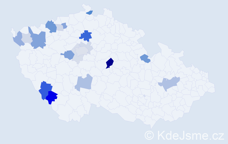 Příjmení: 'Netáhlo', počet výskytů 50 v celé ČR