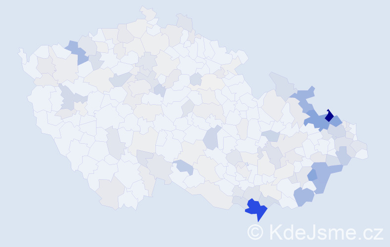 Příjmení: 'Baránek', počet výskytů 549 v celé ČR