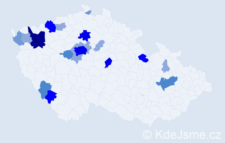 Příjmení: 'Netáhlo', počet výskytů 53 v celé ČR