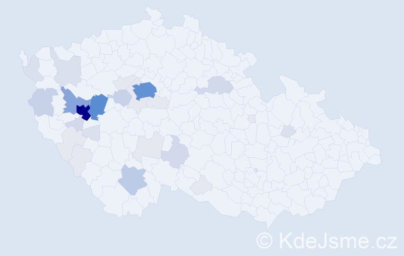 Příjmení: 'Hucl', počet výskytů 137 v celé ČR
