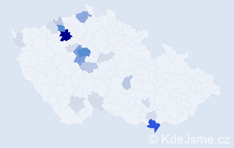 Příjmení: 'Sem', počet výskytů 67 v celé ČR