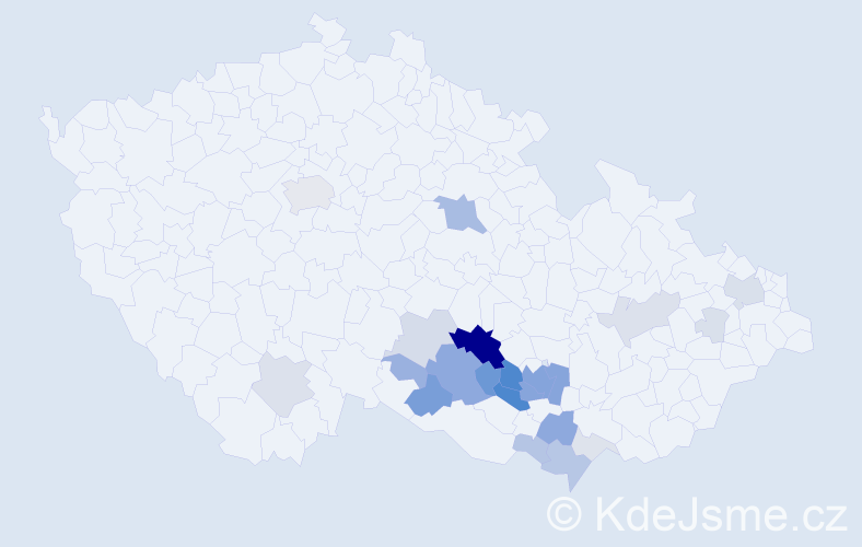 Příjmení: 'Báňová', počet výskytů 98 v celé ČR