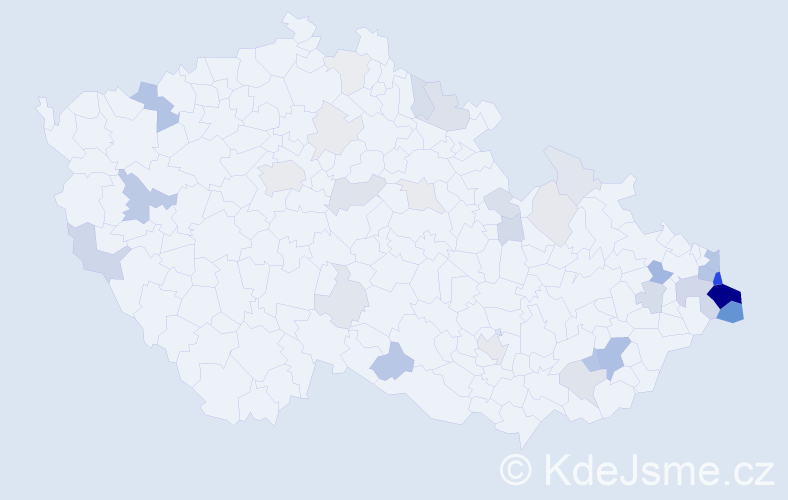 Příjmení: 'Kowalczyk', počet výskytů 129 v celé ČR