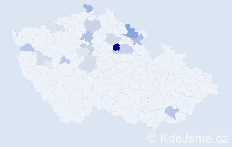 Příjmení: 'Kebort', počet výskytů 44 v celé ČR