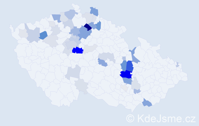 Příjmení: 'Dražil', počet výskytů 161 v celé ČR