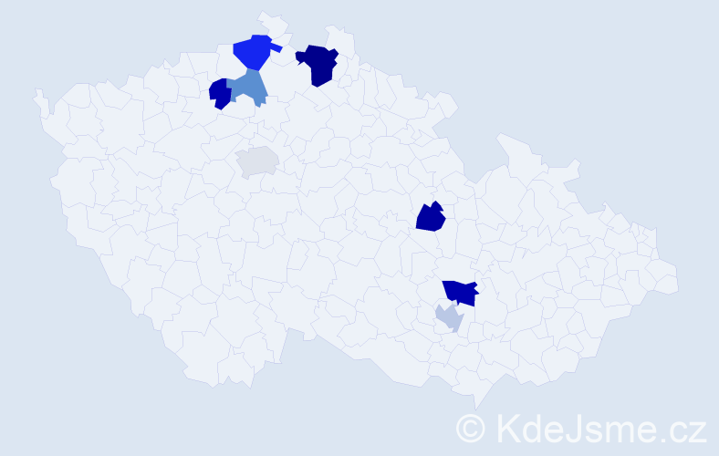 Příjmení: 'Podmele', počet výskytů 13 v celé ČR