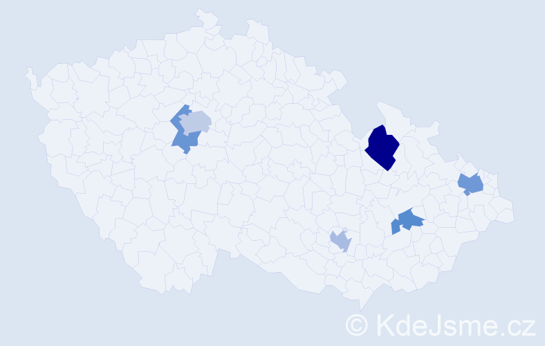 Příjmení: 'Kotzmannová', počet výskytů 9 v celé ČR