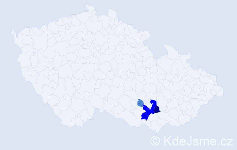 Příjmení: 'Krajpl', počet výskytů 10 v celé ČR